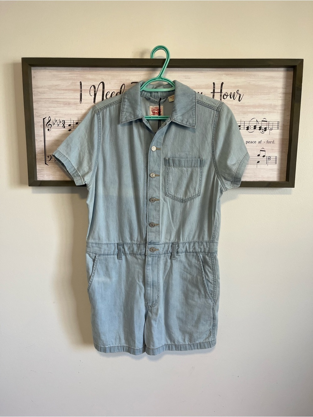 Levi's Light Blue Denim Shirt Romper